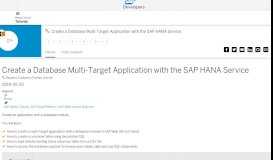 
							         Create a Database Multi-Target Application with the SAP HANA Service								  
							    