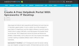 
							         Create A Free Helpdesk Portal With Spiceworks IT Desktop								  
							    