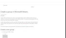 
							         Create a group in Microsoft Stream | Microsoft Docs								  
							    