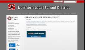 
							         Create a School Lunch Account - Northern Local School District								  
							    