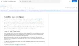 
							         Create a user start page - G Suite Admin Help - Google Support								  
							    