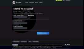 
							         Create an Account - Steam								  
							    
