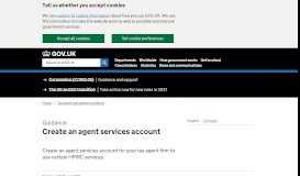 
							         Create an agent services account - GOV.UK								  
							    