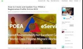 
							         Create and Update Your POEA e-Registration Profile Online 2019								  
							    