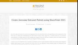 
							         Create Awesome Extranet Portals using SharePoint 2013 - Trigent								  
							    