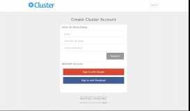 
							         Create Cluster Account - Cluster								  
							    