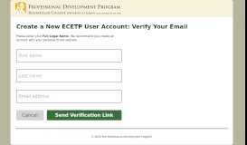 
							         Create ECETP Account								  
							    