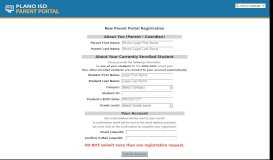 
							         Create New Registration - Plano ISD - Parent Portal for Grades ...								  
							    