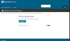 
							         Create or change a vendor (online) | For government | Queensland ...								  
							    