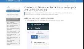 
							         Create your Developer Portal Instance for your API Connect Catalog ...								  
							    
