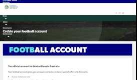 
							         Create your football account | Football Federation Australia								  
							    