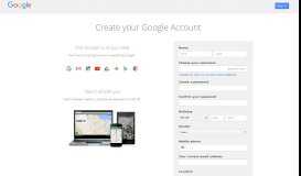 
							         Create your Google Account - Google Accounts								  
							    