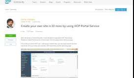 
							         Create your own site in 10 mins by using HCP Portal Service | SAP ...								  
							    