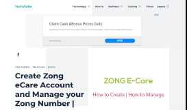 
							         Create Zong eCare Account and Manage your Zong Number | How to ...								  
							    