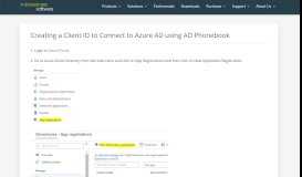 
							         Creating a Client ID to Connect to Azure AD using AD Phonebook ...								  
							    