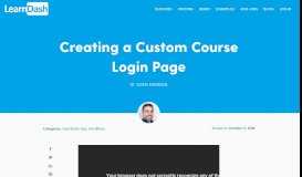 
							         Creating a Custom Course Login Page - LearnDash								  
							    
