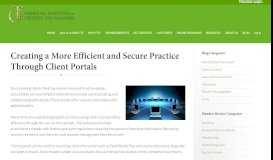 
							         Creating a More Efficient and Secure Practice Through Client Portals ...								  
							    