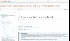 
							         Creating and Building a New Portal - Oracle Docs								  
							    