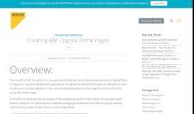 
							         Creating IBM Cognos Portal Pages - Ironside - Business Analytics ...								  
							    
