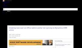 
							         Creating new user on Office admin portal not syncing to Dynamics ...								  
							    