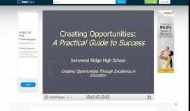 
							         Creating Opportunities: A Practical Guide to Success Ironwood Ridge ...								  
							    