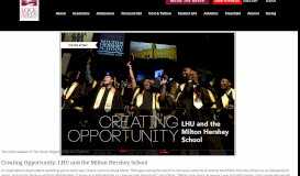 
							         Creating Opportunity: LHU and the Milton Hershey School								  
							    