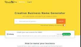 
							         Creative & Awesome Business Name Generator + Availability Check								  
							    