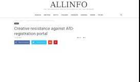 
							         Creative resistance against AfD-registration portal | AllInfo								  
							    