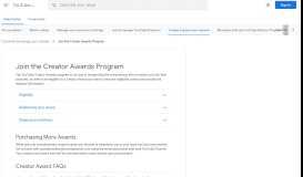 
							         Creator Awards - YouTube Help - Google Support								  
							    