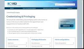 
							         Credentialing & Privileging - BC MQI								  
							    
