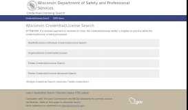 
							         Credential/License Search - Wisconsin DSPS								  
							    