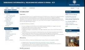 
							         Credenziali | Direzione Informatica, Telecomunicazioni e Fonia ... - Unipi								  
							    