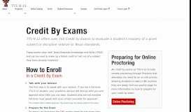 
							         Credit by Exam | Testing | Programs | TTU K-12 | TTU								  
							    