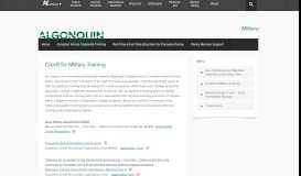 
							         Credit for Military Training | Military - Algonquin College								  
							    