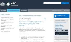 
							         Credit licensees | ASIC - Australian Securities and Investments ...								  
							    