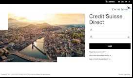 
							         Credit Suisse Direct: Login								  
							    