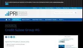 
							         Credit Suisse Group AG | Signatories | PRI								  
							    