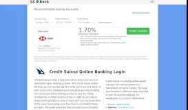 
							         Credit Suisse Online Banking Login - CC Bank								  
							    