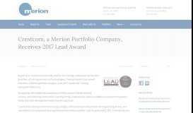
							         Crestcom, a Merion Portfolio Company, Receives 2017 Lead Award ...								  
							    