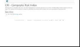 
							         CRI - Composite Risk Index | PRU Portal								  
							    