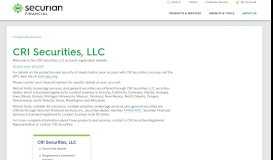
							         CRI Securities, LLC | Securian Financial								  
							    