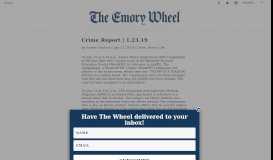 
							         Crime Report | 1.23.19 | The Emory Wheel								  
							    