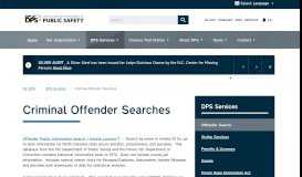 
							         Criminal Offender Searches - NC DPS								  
							    