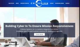 
							         Criterion Systems | Government Cyber Security, IT Systems								  
							    