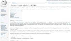 
							         Critical Incident Reporting System – Wikipedia								  
							    