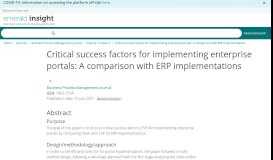 
							         Critical success factors for implementing enterprise portals | A ...								  
							    