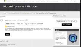 
							         CRM online - how do I log a support ticket? - Microsoft Dynamics CRM ...								  
							    