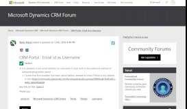 
							         CRM Portal : Email Id as Username - Microsoft Dynamics CRM Forum ...								  
							    