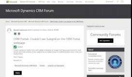 
							         CRM Portals: Couldn't see Subgrid on the CRM Portal webpage ...								  
							    