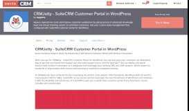 
							         CRMJetty - SuiteCRM Customer Portal for WordPress | SuiteCRM ...								  
							    